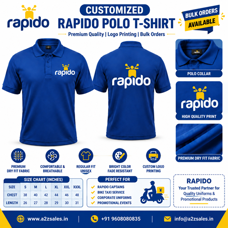 Customized Bike Taxi T-Shirt Uniform India