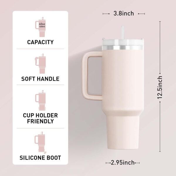 1200ML Stainless Steel Tumbler with Handle & Straw | A2ZSales